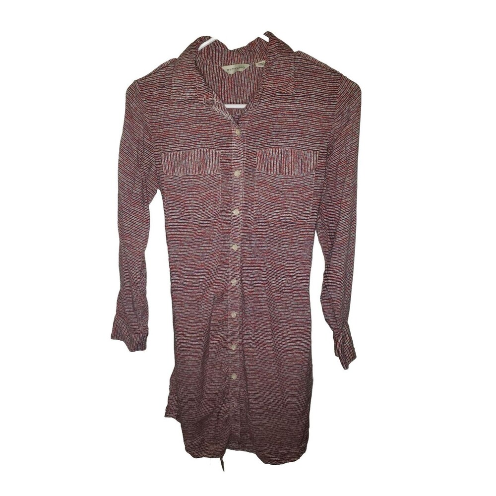 11.1 Tylho Anthropologie Belted Stripes Shirt Size Small